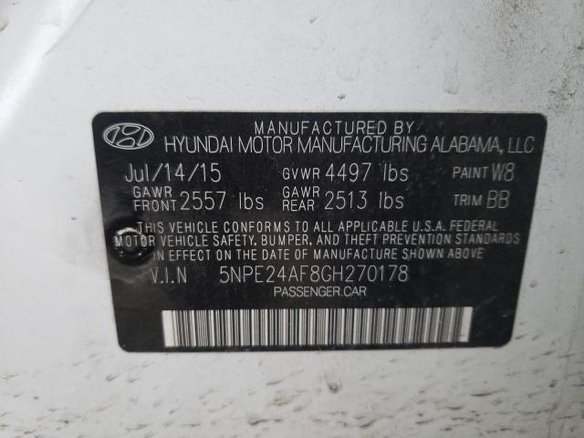 Photo 9 VIN: 5NPE24AF8GH270178 - HYUNDAI SONATA SE 