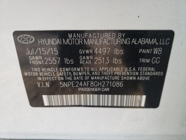 Photo 9 VIN: 5NPE24AF8GH271086 - HYUNDAI SONATA SE 