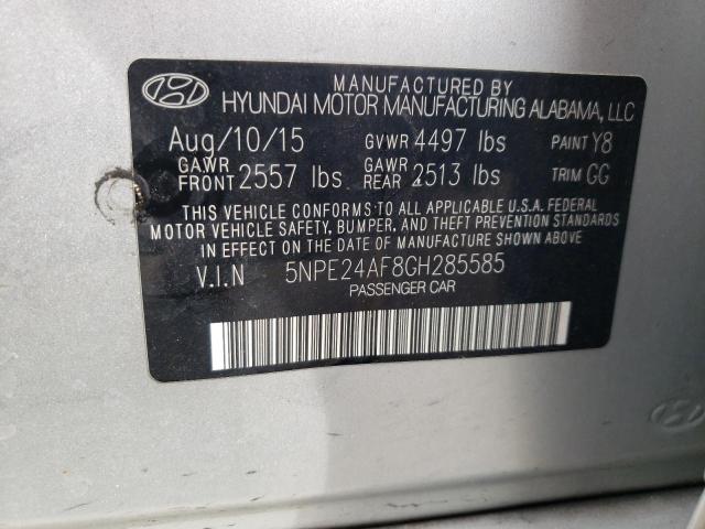 Photo 9 VIN: 5NPE24AF8GH285585 - HYUNDAI SONATA SE 