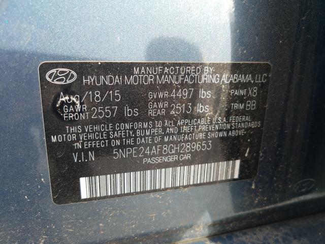 Photo 9 VIN: 5NPE24AF8GH289653 - HYUNDAI SONATA SE 