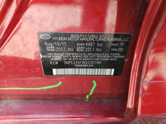 Photo 11 VIN: 5NPE24AF8GH291189 - HYUNDAI SONATA SE 