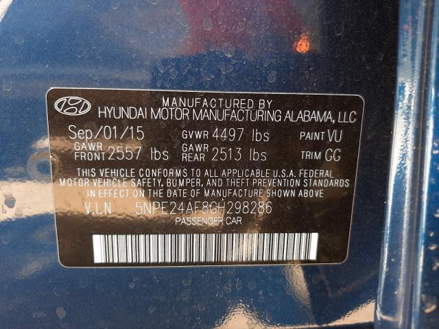 Photo 9 VIN: 5NPE24AF8GH298286 - HYUNDAI SONATA SE 