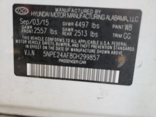 Photo 9 VIN: 5NPE24AF8GH299857 - HYUNDAI SONATA SE 