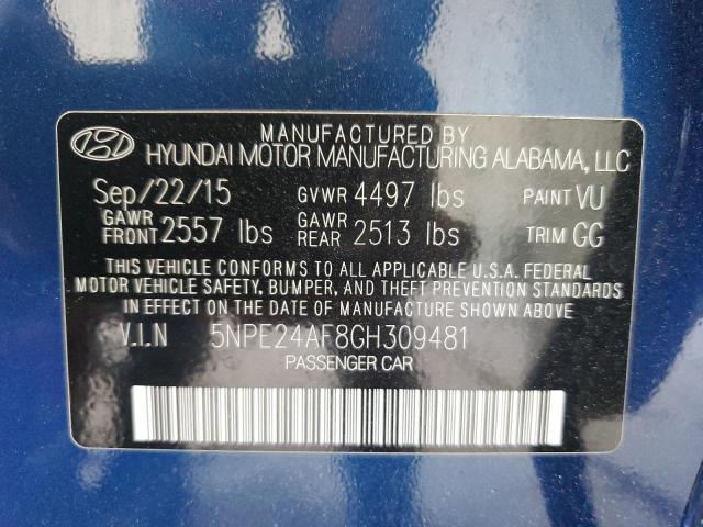 Photo 11 VIN: 5NPE24AF8GH309481 - HYUNDAI SONATA 