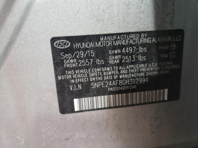 Photo 9 VIN: 5NPE24AF8GH312994 - HYUNDAI SONATA SE 