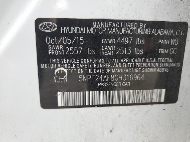 Photo 11 VIN: 5NPE24AF8GH316964 - HYUNDAI SONATA 