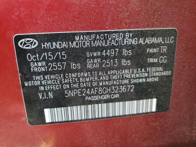 Photo 11 VIN: 5NPE24AF8GH323672 - HYUNDAI SONATA SE 