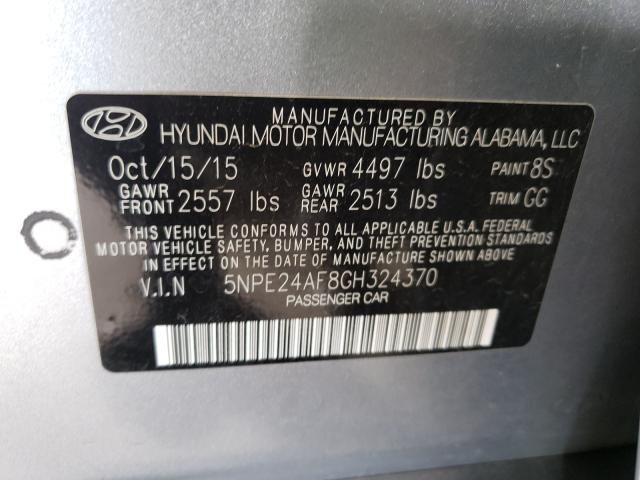 Photo 9 VIN: 5NPE24AF8GH324370 - HYUNDAI SONATA SE 