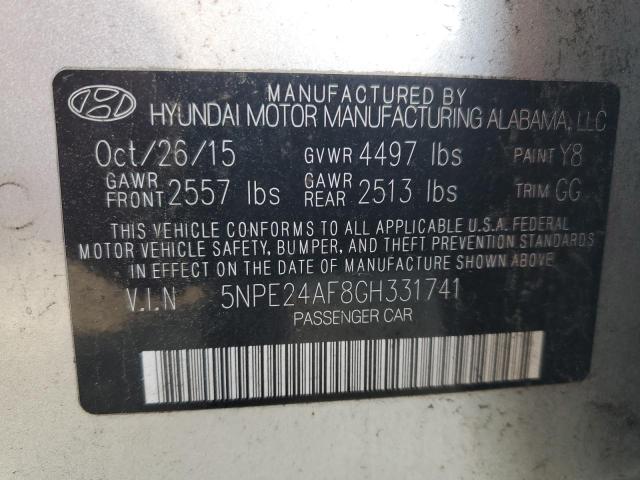 Photo 11 VIN: 5NPE24AF8GH331741 - HYUNDAI SONATA SE 