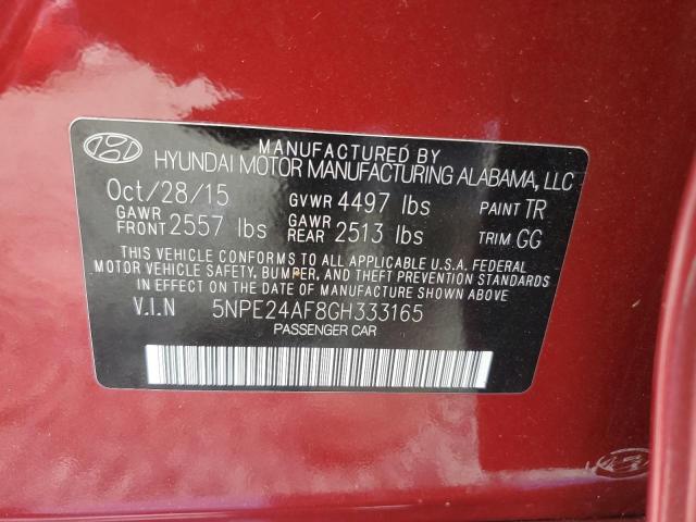 Photo 11 VIN: 5NPE24AF8GH333165 - HYUNDAI SONATA SE 