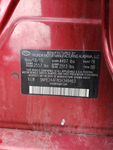 Photo 11 VIN: 5NPE24AF8GH349463 - HYUNDAI SONATA SE 