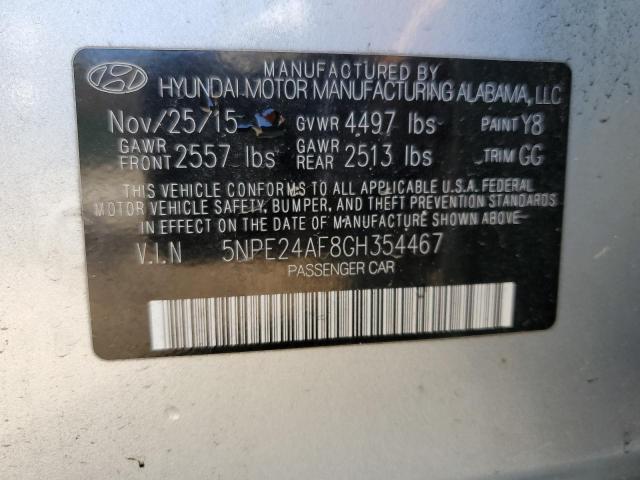 Photo 9 VIN: 5NPE24AF8GH354467 - HYUNDAI SONATA SE 