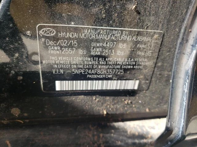 Photo 11 VIN: 5NPE24AF8GH357725 - HYUNDAI SONATA SE 