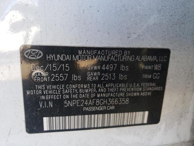 Photo 9 VIN: 5NPE24AF8GH366358 - HYUNDAI SONATA SE 