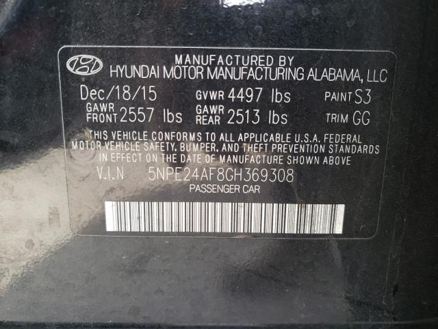 Photo 9 VIN: 5NPE24AF8GH369308 - HYUNDAI SONATA SE 