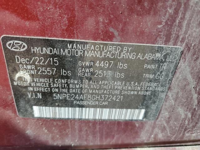 Photo 11 VIN: 5NPE24AF8GH372421 - HYUNDAI SONATA 