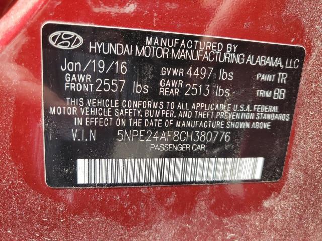 Photo 11 VIN: 5NPE24AF8GH380776 - HYUNDAI SONATA SE 