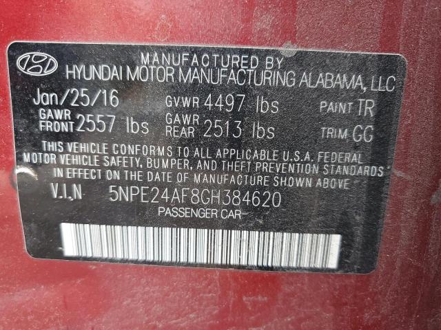 Photo 12 VIN: 5NPE24AF8GH384620 - HYUNDAI SONATA SE 