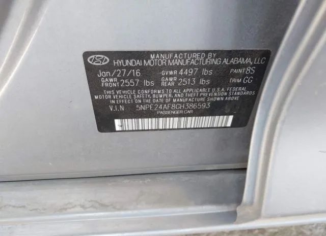 Photo 8 VIN: 5NPE24AF8GH386593 - HYUNDAI SONATA 