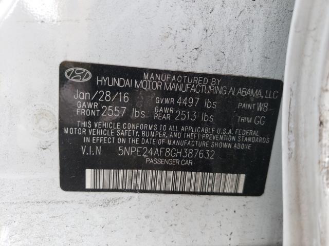 Photo 9 VIN: 5NPE24AF8GH387632 - HYUNDAI SONATA SE 