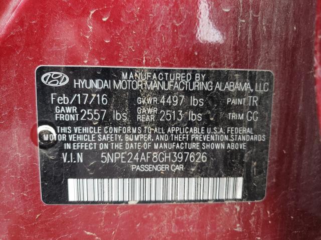 Photo 9 VIN: 5NPE24AF8GH397626 - HYUNDAI SONATA SE 