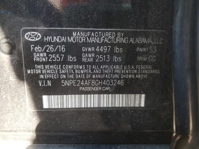 Photo 9 VIN: 5NPE24AF8GH403246 - HYUNDAI SONATA SE 