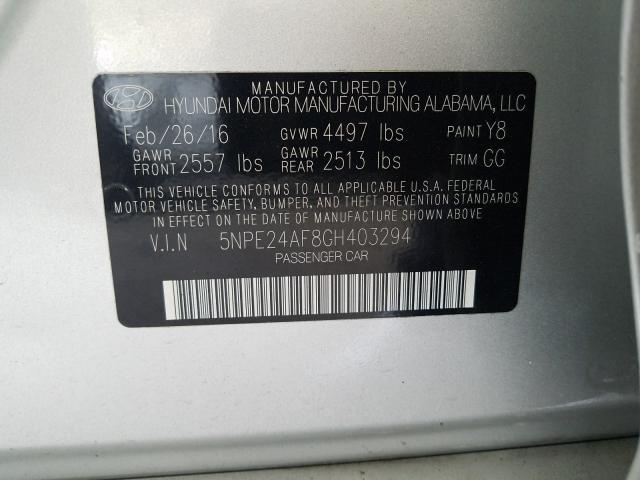 Photo 9 VIN: 5NPE24AF8GH403294 - HYUNDAI SONATA 