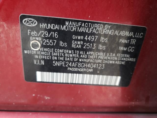 Photo 9 VIN: 5NPE24AF8GH404123 - HYUNDAI SONATA SE 