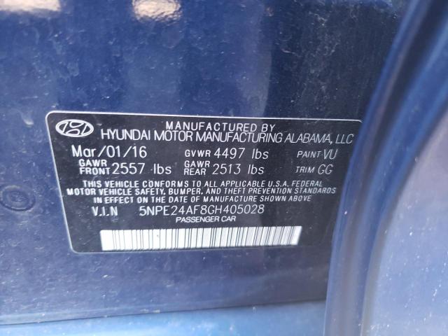 Photo 11 VIN: 5NPE24AF8GH405028 - HYUNDAI SONATA SE 