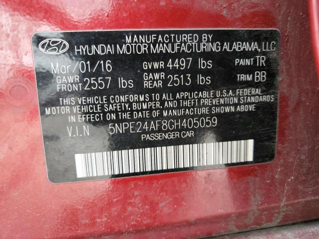 Photo 12 VIN: 5NPE24AF8GH405059 - HYUNDAI SONATA 