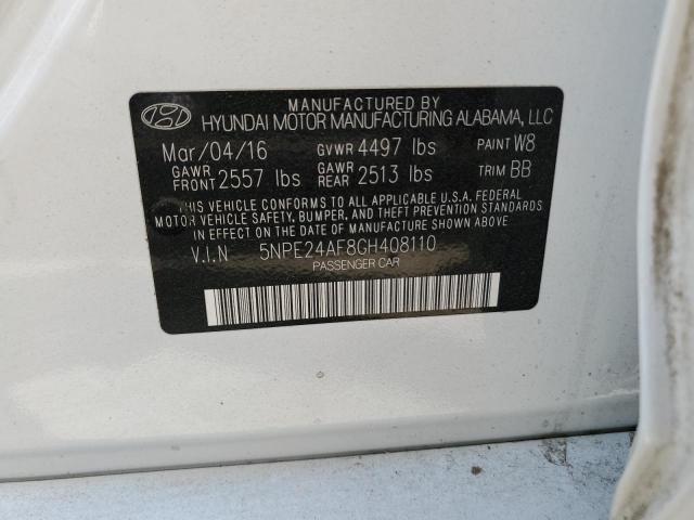 Photo 11 VIN: 5NPE24AF8GH408110 - HYUNDAI SONATA 