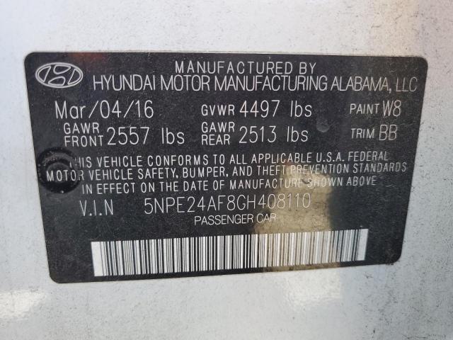 Photo 11 VIN: 5NPE24AF8GH408110 - HYUNDAI SONATA 