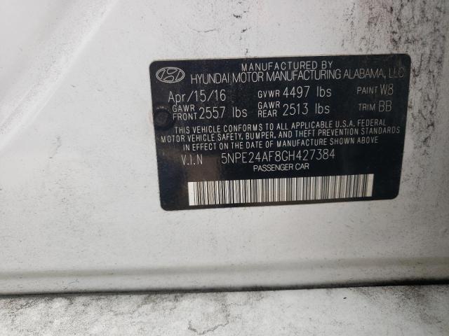 Photo 12 VIN: 5NPE24AF8GH427384 - HYUNDAI SONATA SE 