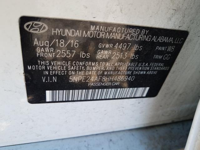 Photo 9 VIN: 5NPE24AF8HH486940 - HYUNDAI SONATA SE 