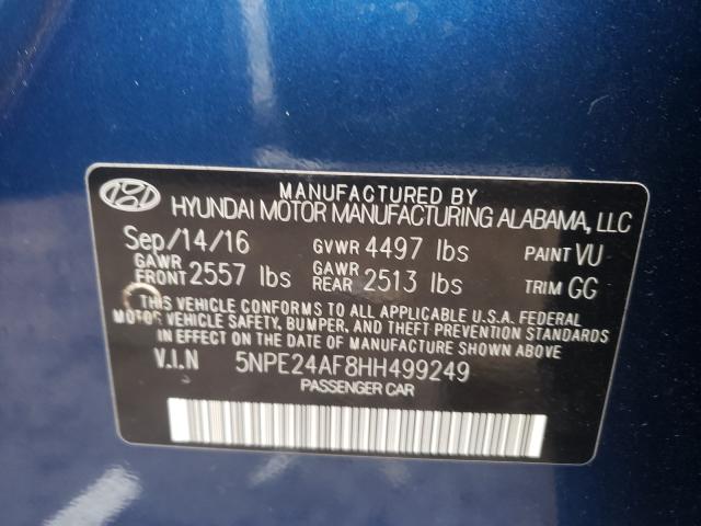 Photo 9 VIN: 5NPE24AF8HH499249 - HYUNDAI SONATA SE 