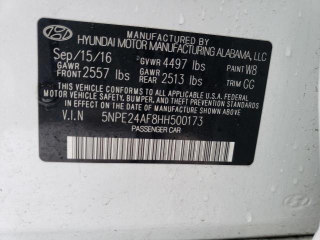 Photo 11 VIN: 5NPE24AF8HH500173 - HYUNDAI SONATA SE 