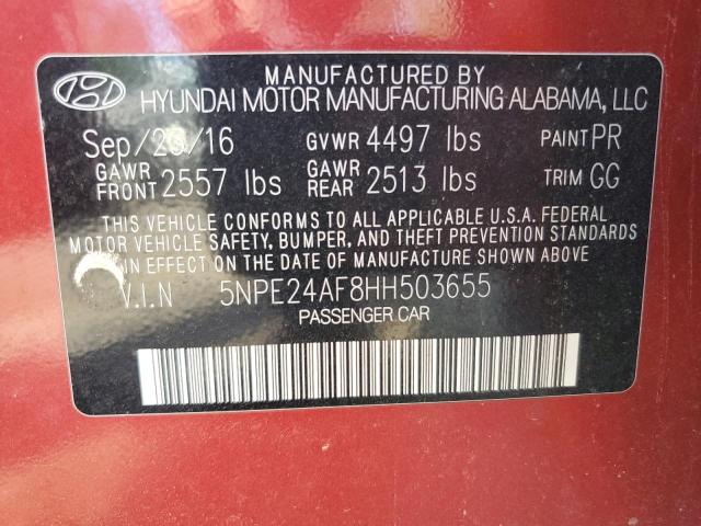 Photo 12 VIN: 5NPE24AF8HH503655 - HYUNDAI SONATA 