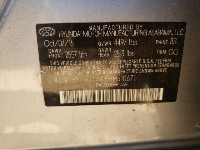 Photo 9 VIN: 5NPE24AF8HH510671 - HYUNDAI SONATA SE 