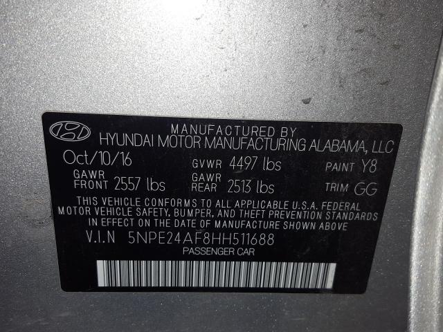 Photo 9 VIN: 5NPE24AF8HH511688 - HYUNDAI SONATA SE 