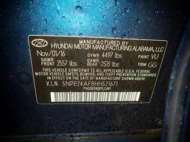 Photo 9 VIN: 5NPE24AF8HH521671 - HYUNDAI SONATA SE 