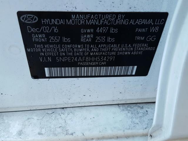 Photo 9 VIN: 5NPE24AF8HH534291 - HYUNDAI SONATA SE 