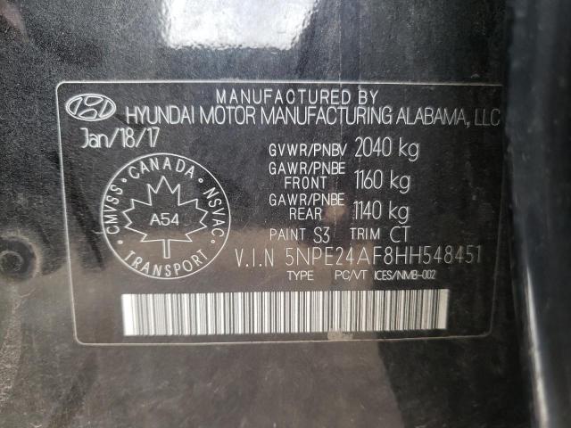 Photo 11 VIN: 5NPE24AF8HH548451 - HYUNDAI SONATA SE 