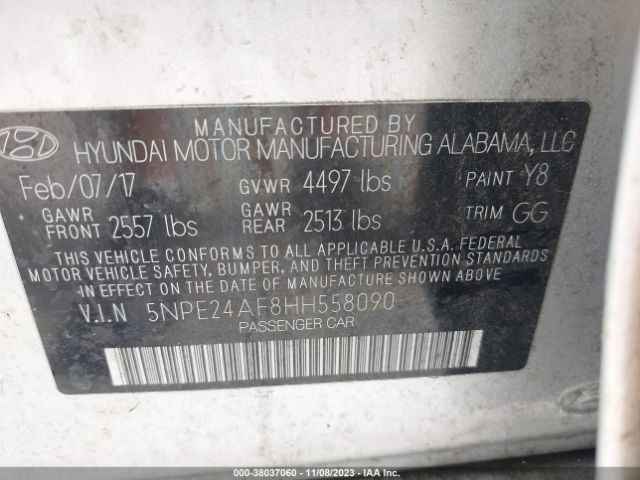 Photo 8 VIN: 5NPE24AF8HH558090 - HYUNDAI SONATA 