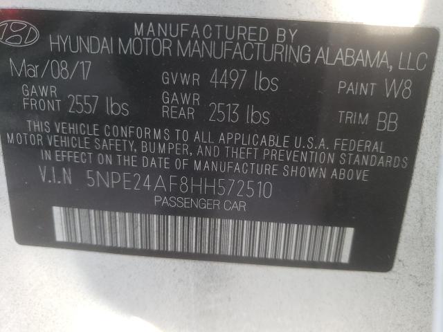 Photo 9 VIN: 5NPE24AF8HH572510 - HYUNDAI SONATA SE 