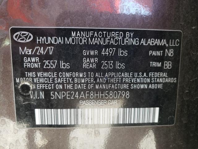 Photo 9 VIN: 5NPE24AF8HH580798 - HYUNDAI SONATA 