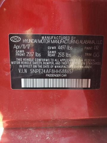 Photo 9 VIN: 5NPE24AF8HH588657 - HYUNDAI SONATA SE 