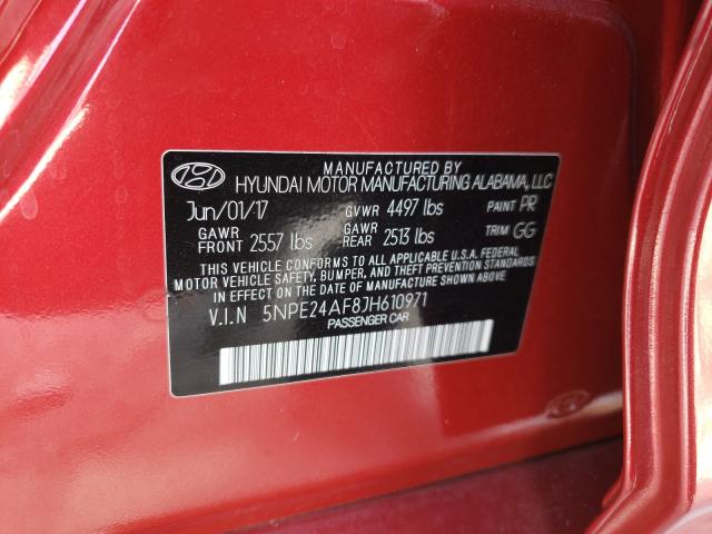 Photo 9 VIN: 5NPE24AF8JH610971 - HYUNDAI SONATA SE 