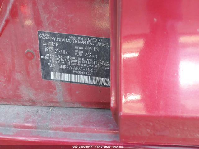 Photo 8 VIN: 5NPE24AF8JH616849 - HYUNDAI SONATA SE 