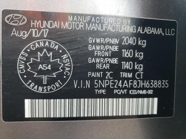 Photo 9 VIN: 5NPE24AF8JH638835 - HYUNDAI SONATA SE 