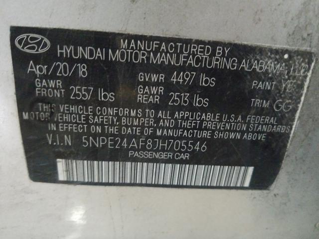 Photo 9 VIN: 5NPE24AF8JH705546 - HYUNDAI SONATA SE 